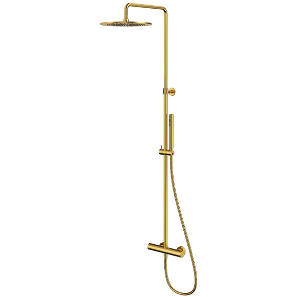 Душевая система Whitecross Y brushed gold Y1254GLB с термостатом Брашированное золото