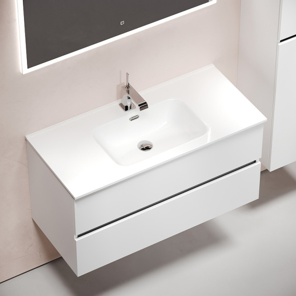 Тумба под раковину Sancos Urban 100 UR100W подвесная Белый глянец