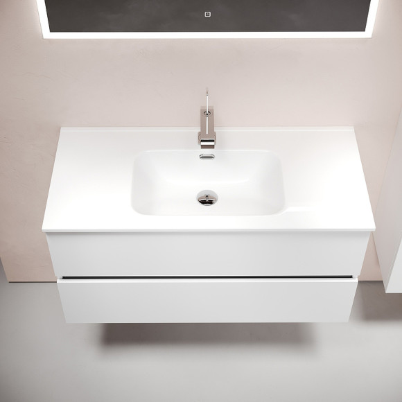 Тумба под раковину Sancos Urban 100 UR100W подвесная Белый глянец