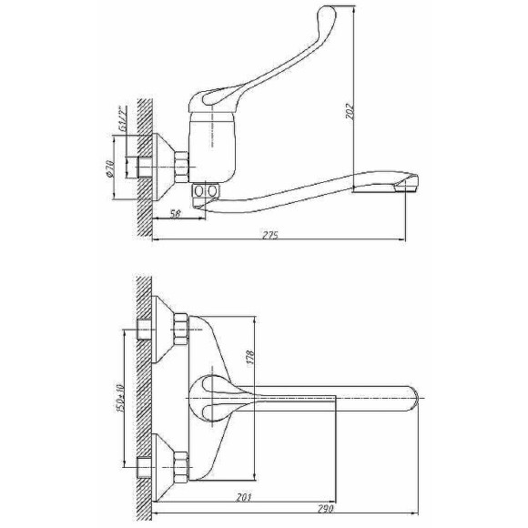 Смеситель для кухни Haiba HB4654 Хром