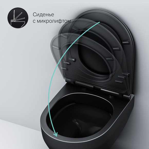 Унитаз AM.PM Spirit V2.0 C701700MBSC подвесной Черный матовый с сиденьем микролифт