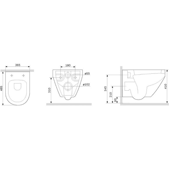 Унитаз AM.PM Spirit V2.0 C701700MBSC подвесной Черный матовый с сиденьем микролифт