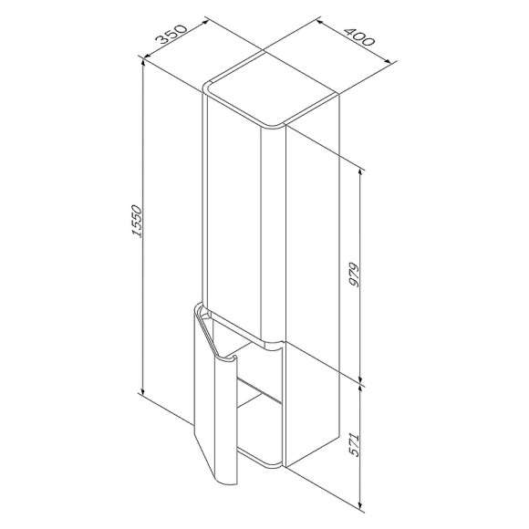 Шкаф пенал AM.PM Sensation 40 R M30CHR0406WG подвесной Белый глянцевый
