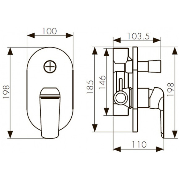 Смеситель для душа Kaiser Glory 69177 Белый Хром