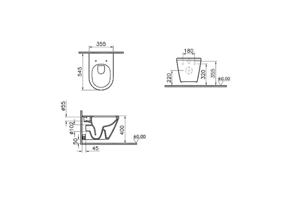 Унитаз Vitra Integra Round 7041B003-0075 подвесной без сиденья