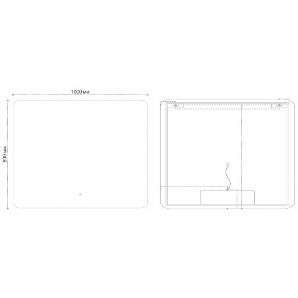 Зеркало Grossman Elegans-промо 100 17100801 с подсветкой с сенсорным выключателем Зеркало Grossman Elegans-промо 100 17100801 с подсветкой с сенсорным выключателем