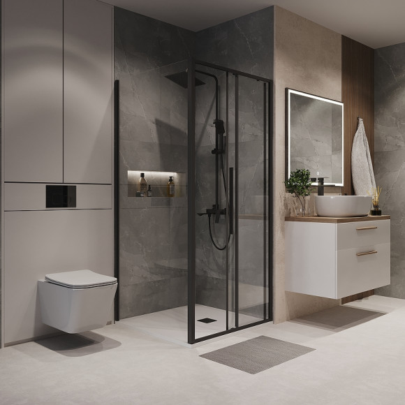 Душевой уголок Niagara Nova 100х80 NG-84-10AB-A80B-34 профиль Черный матовый стекло прозрачное Душевой уголок Niagara Nova 100х80 NG-84-10AB-A80B-34 профиль Черный матовый стекло прозрачное