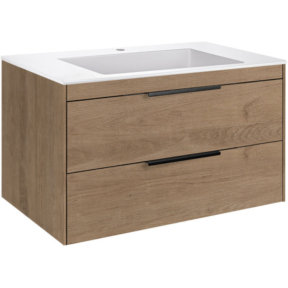 Тумба под раковину Vincea Chiara 2D 80 VMC-2C2800NO подвесная N.Oak Тумба под раковину Vincea Chiara 2D 80 VMC-2C2800NO подвесная N.Oak