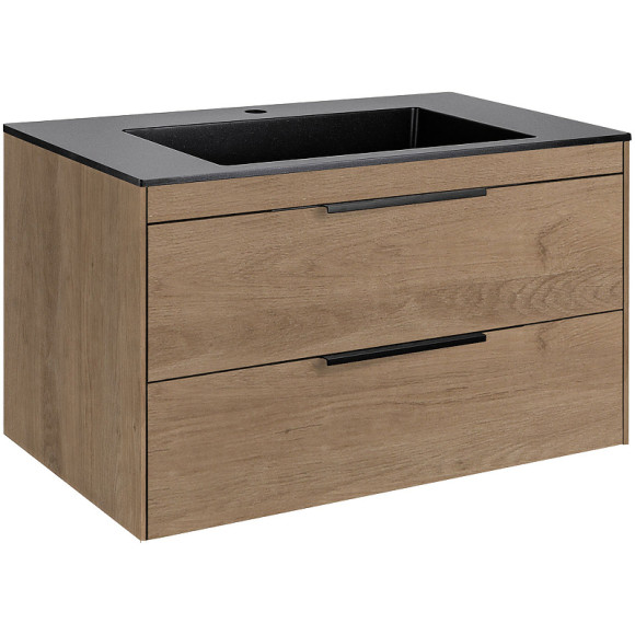 Тумба под раковину Vincea Chiara 2D 80 VMC-2C2800NO подвесная N.Oak Тумба под раковину Vincea Chiara 2D 80 VMC-2C2800NO подвесная N.Oak