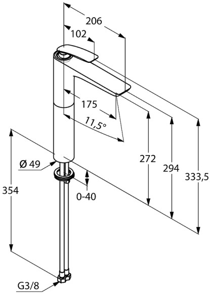 Смеситель для раковины Kludi Balance 522988775 Черный Хром Смеситель для раковины Kludi Balance 522988775 Черный Хром