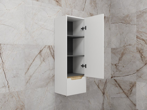 Шкаф пенал Style Line Бали 36 ЛС-00002340 подвесной Белый софт