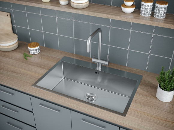 Кухонная мойка Paulmark Kroner 75 PM217551-BS Брашированная сталь Кухонная мойка Paulmark Kroner 75 PM217551-BS Брашированная сталь