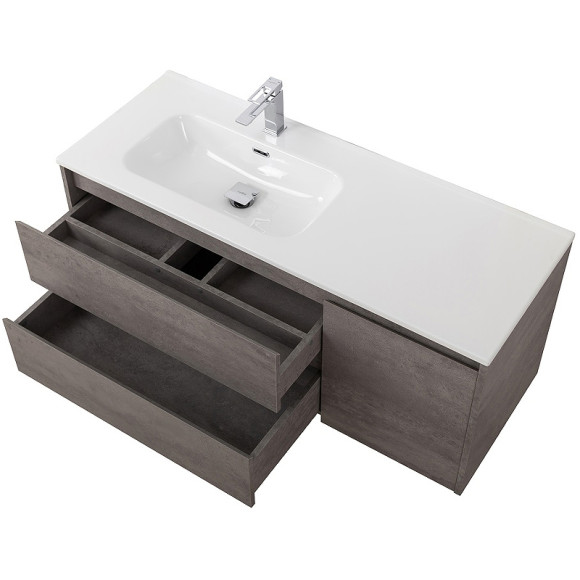 Тумба под раковину BelBagno Kraft 100 L KRAFT-1000-2C-1A-SO-CG-L подвесная Cemento Grigio