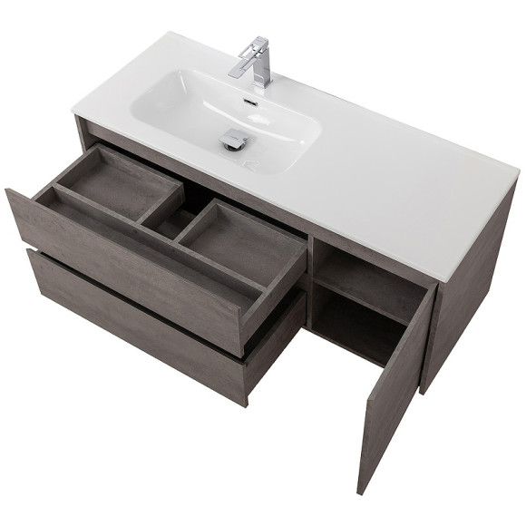 Тумба под раковину BelBagno Kraft 100 L KRAFT-1000-2C-1A-SO-CG-L подвесная Cemento Grigio