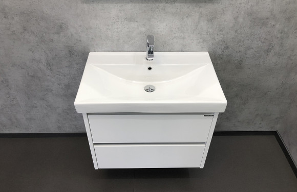 Тумба с раковиной Comforty Дублин 75 00004137103 подвесная Белый глянец Тумба с раковиной Comforty Дублин 75 00004137103 подвесная Белый глянец