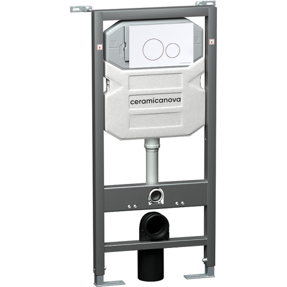 Комплект унитаза с инсталляцией Ceramicanova Balearica CN6000_1001W_1000 с сиденьем Микролифт и Белой клавишей смыва Комплект унитаза с инсталляцией Ceramicanova Balearica CN6000_1001W_1000 с сиденьем Микролифт и Белой клавишей смыва