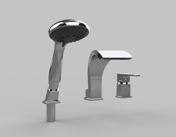 Смеситель на борт ванны GPD Atros Mak65 Хром