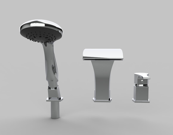 Смеситель на борт ванны GPD Atros Mak65 Хром