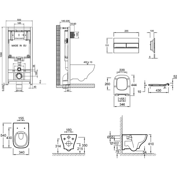 Комплект унитаза с инсталляцией Jacob Delafon Struktura E21741RU-00 с сиденьем Микролифт и клавишей смыва Хром Комплект унитаза с инсталляцией Jacob Delafon Struktura E21741RU-00 с сиденьем Микролифт и клавишей смыва Хром