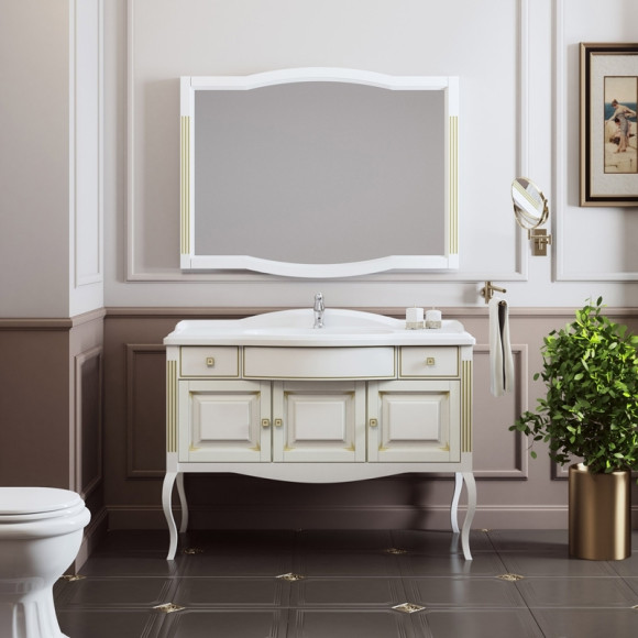 Тумба под раковину Opadiris Лаура 120 Z0000009324 Белая матовая с золотой патиной ручки Swarovski Золото Тумба под раковину Opadiris Лаура 120 Z0000009324 Белая матовая с золотой патиной ручки Swarovski Золото