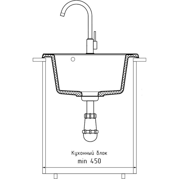 Кухонная мойка GranFest Quarz GF-Z08 Песочная Кухонная мойка GranFest Quarz GF-Z08 Песочная