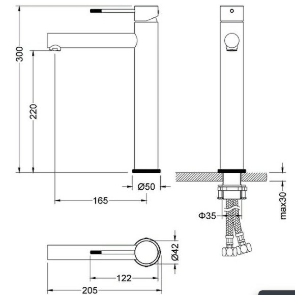 Смеситель для раковины Timo Saona 2311/18F Черное золото