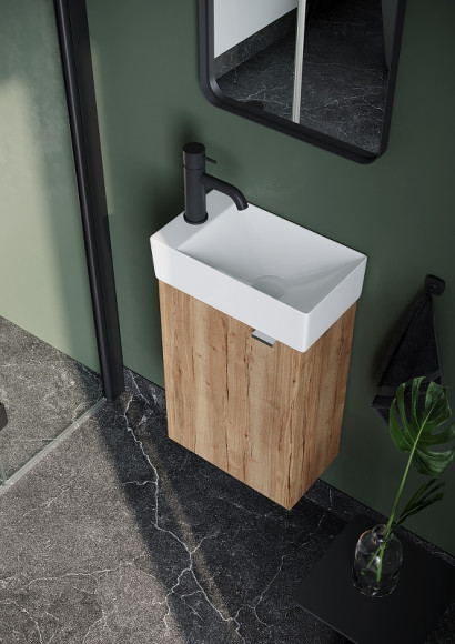 Тумба под раковину Sancos Mini 37 L MN35EGL подвесная Дуб Галифакс натуральный