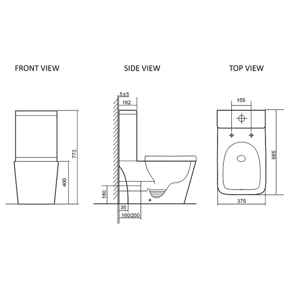 Унитаз моноблок SantiLine SL-5024 с бачком и сиденьем Микролифт
