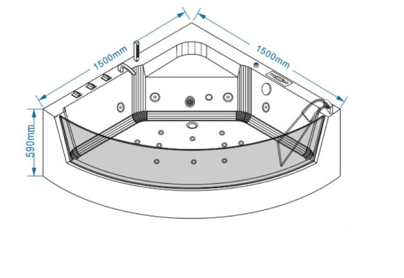 Акриловая ванна Grossman GR-15000 150х150 с гидромассажем Акриловая ванна Grossman GR-15000 150х150 с гидромассажем