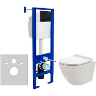 Комплект унитаза AQUAme AQM2002 с инсталляцией Berges Atom 410 040340 с сиденьем Микролифт и Черной матовой клавишей смыва Комплект унитаза AQUAme AQM2002 с инсталляцией Berges Atom 410 040340 с сиденьем Микролифт и Черной матовой клавишей смыва