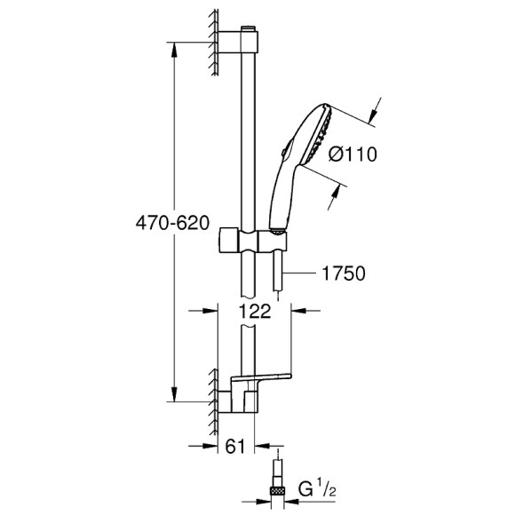 Душевой гарнитур Grohe Tempesta 110 27926003 Хром