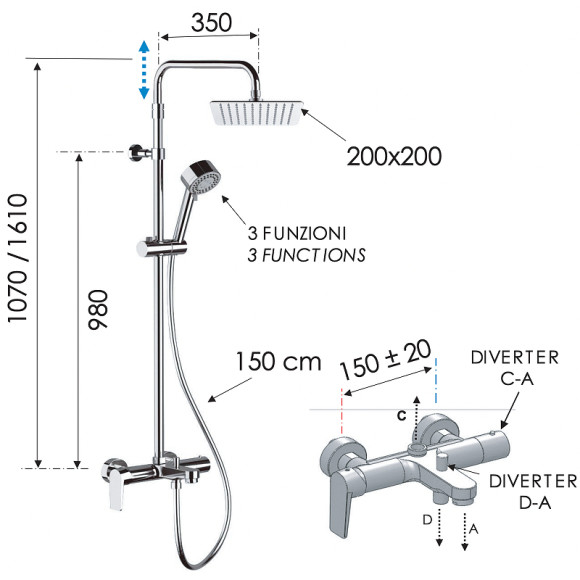 Душевая система Remer Dream D34AUFD20 Хром