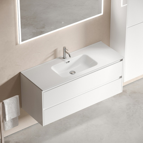 Тумба под раковину Sancos Libra 120 LB120-1W подвесная Белый глянец