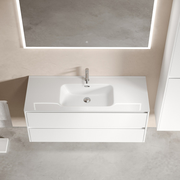 Тумба под раковину Sancos Libra 120 LB120-1W подвесная Белый глянец