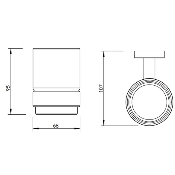 Стакан для зубных щеток Whitecross Ergo nickel brushed ER2230NIB Брашированный никель