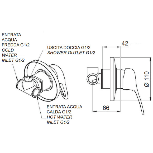 Смеситель для душа Remer Kiss K30 Хром Смеситель для душа Remer Kiss K30 Хром