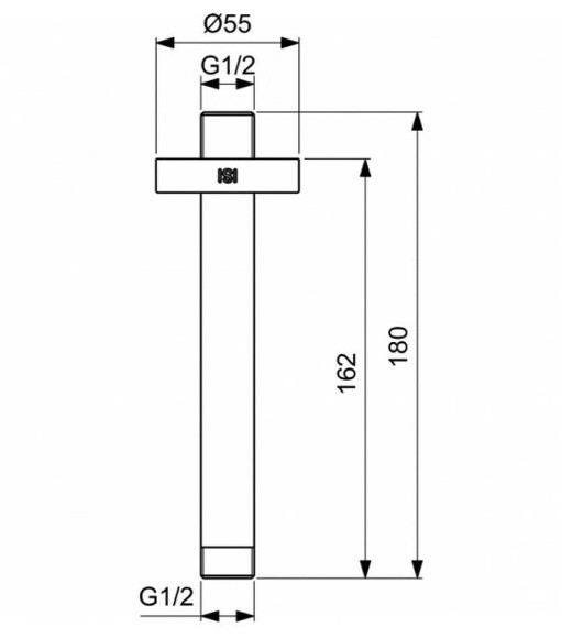 Кронштейн для верхнего душа Ideal Standard Ideal Rain B9446XG Черный шелк Кронштейн для верхнего душа Ideal Standard Ideal Rain B9446XG Черный шелк