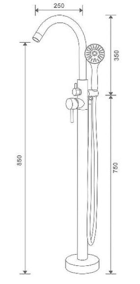 Смеситель для ванны Gappo G3098 Хром