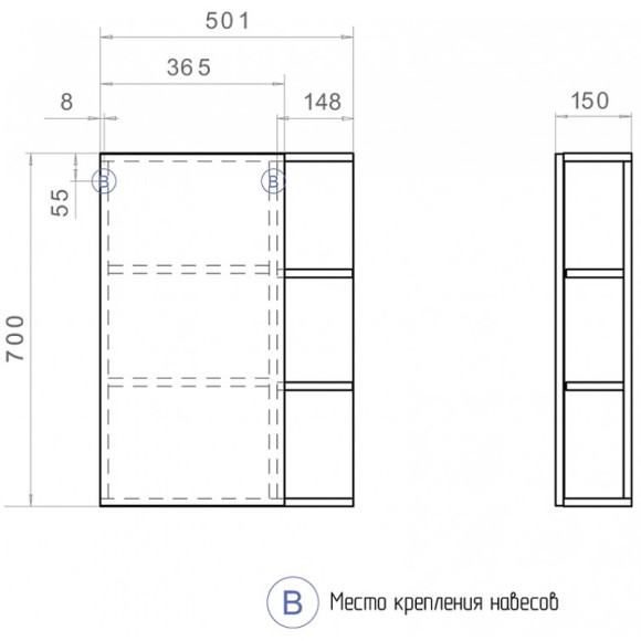 Зеркальный шкаф Vigo Nova 50 zsh.NOV.50 Белый Зеркальный шкаф Vigo Nova 50 zsh.NOV.50 Белый
