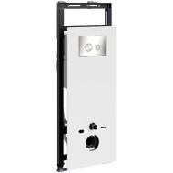 Инсталляция WasserKRAFT Salm 27TLT.010.ME.WH.BN01 для унитаза Белое стекло с клавишей смыва Никель