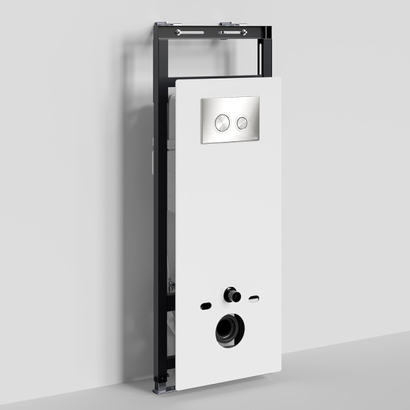 Инсталляция WasserKRAFT Salm 27TLT.010.ME.WH.BN01 для унитаза Белое стекло с клавишей смыва Никель Инсталляция WasserKRAFT Salm 27TLT.010.ME.WH.BN01 для унитаза Белое стекло с клавишей смыва Никель