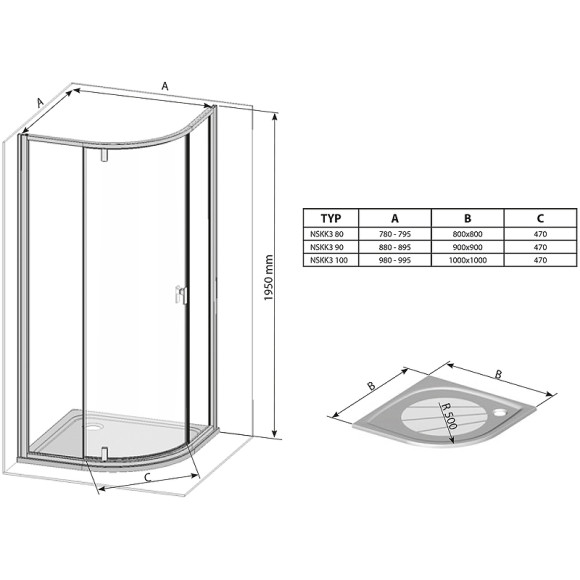 Душевой уголок Ravak Nexty NSKK3-100 100x100 3O6AAU00Z1 профиль Сатин стекло Transparent Душевой уголок Ravak Nexty NSKK3-100 100x100 3O6AAU00Z1 профиль Сатин стекло Transparent