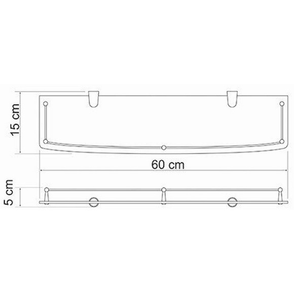 Стеклянная полка WasserKRAFT K-555 Хром Стеклянная полка WasserKRAFT K-555 Хром