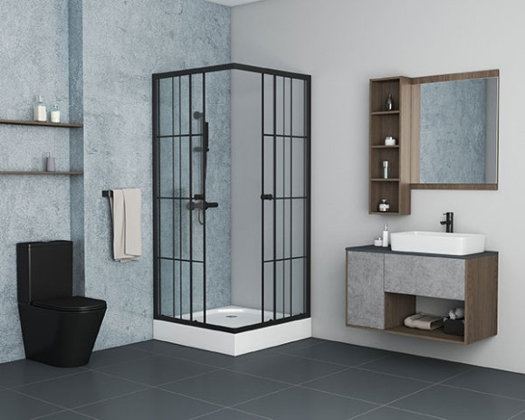 Душевой уголок Niagara Nova NG-0190-14 90х90 профиль Черный стекло прозрачное с принтом Душевой уголок Niagara Nova NG-0190-14 90х90 профиль Черный стекло прозрачное с принтом