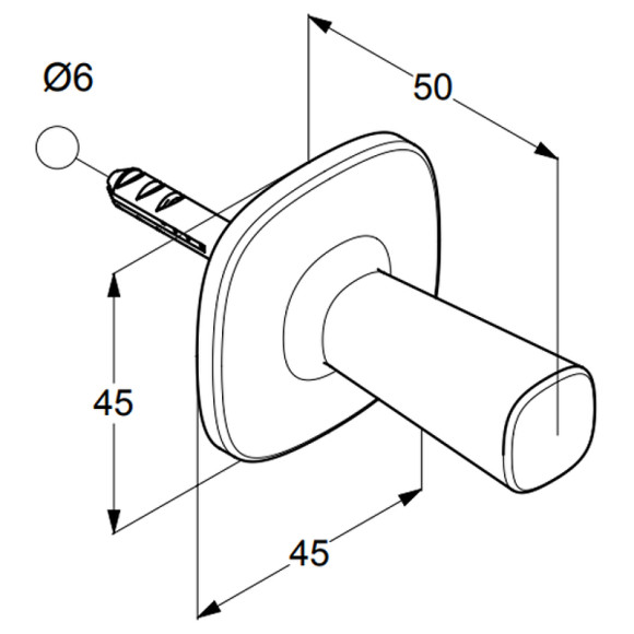 Крючок Kludi Ambienta 5398405 Хром Крючок Kludi Ambienta 5398405 Хром