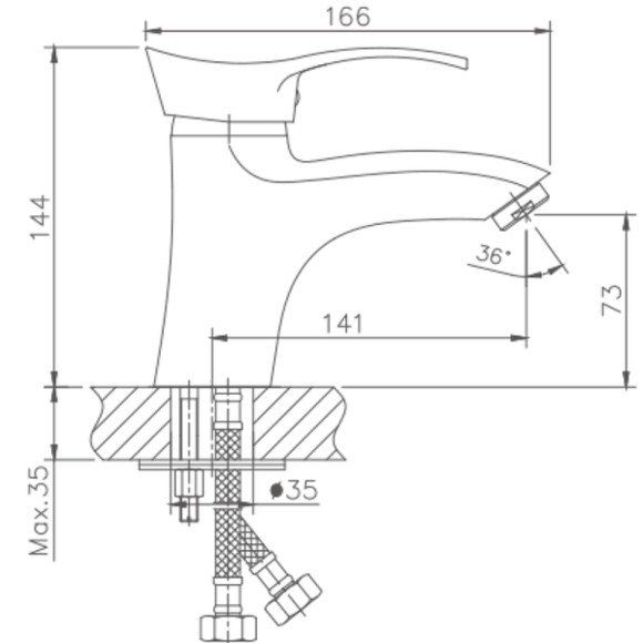 Смеситель для раковины Haiba HB1001-1 Хром Смеситель для раковины Haiba HB1001-1 Хром