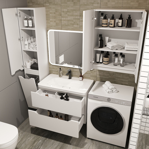 Тумба под раковину Style Line Марелла 80 Люкс Plus СС-00002410 подвесная Белый матовый антискрейтч Тумба под раковину Style Line Марелла 80 Люкс Plus СС-00002410 подвесная Белый матовый антискрейтч