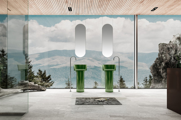 Раковина Abber Kristall 45 AT2702Emerald Зеленая