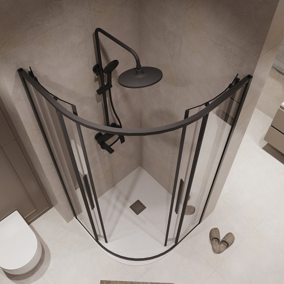 Душевой уголок Niagara Nova 100х100 NG-6827-34BLACK профиль Черный матовый стекло прозрачное Душевой уголок Niagara Nova 100х100 NG-6827-34BLACK профиль Черный матовый стекло прозрачное