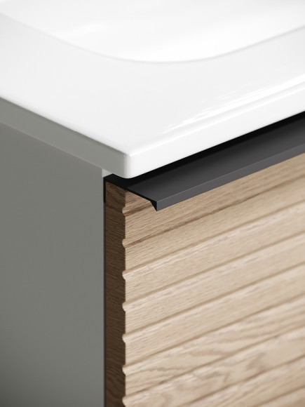 Тумба под раковину Sancos Delta 100 R DL100RW подвесная Дуб светлый Белая